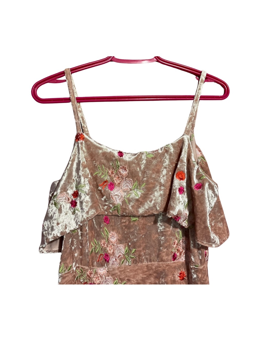 Velvet Floral Embroidered Fairy Dress